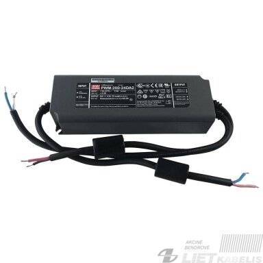 Impulsinis maitinimo šaltinis LED 24V, 200W, Push Dali2 PFC, IP67, Mean Well Impulsinis maitinimo šaltinis LED 24V, 200W, Push Dali2 PFC, IP67, Mean Well