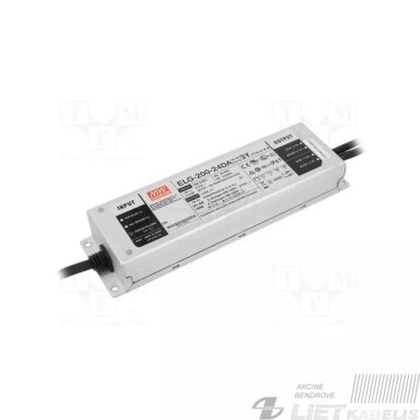 Impulsinis maitinimo šaltinis LED 24V, 8.4A, 200W, reguliuojamas PFC, IP67, Mean Well Impulsinis maitinimo šaltinis LED 24V, 8.4A, 200W, reguliuojamas PFC, IP67, Mean Well