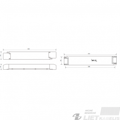 Impulsinis maitinimo šaltinis 150W, 24V, 6,25A, Push dimeriuojamas, LTECH 1 Impulsinis maitinimo šaltinis 150W, 24V, 6,25A, Push dimeriuojamas, LTECH 1