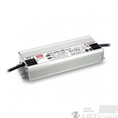 Impulsinis maitinimo šaltinis HLG-320H-24 LED 24V 13.34A, PFC, IP67, Mean Well Impulsinis maitinimo šaltinis HLG-320H-24 LED 24V 13.34A, PFC, IP67, Mean Well