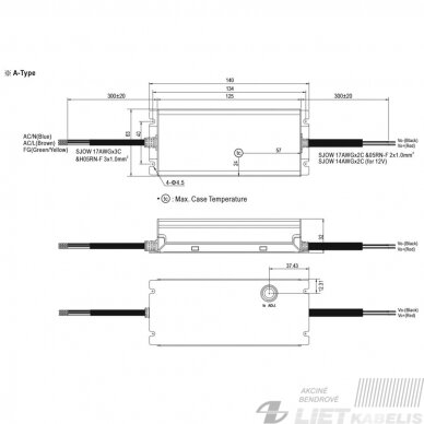 Impulsinis maitinimo šaltinis LED 12V, 150W, 12,5A, IP67 MEAN WELL 1 Impulsinis maitinimo šaltinis LED 12V, 150W, 12,5A, IP67 MEAN WELL 1