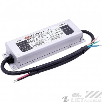 Impulsinis maitinimo šaltinis LED 200W, 24V, 8,3A, IP67, MEAN WELL Impulsinis maitinimo šaltinis LED 200W, 24V, 8,3A, IP67, MEAN WELL