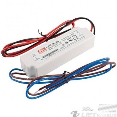 Impulsinis maitinimo šaltinis LED 24V, 0,84A, LPV-20-24, IP67, Mean Well Impulsinis maitinimo šaltinis LED 24V, 0,84A, LPV-20-24, IP67, Mean Well