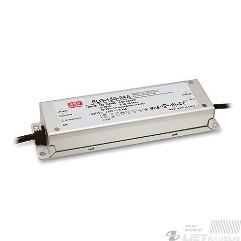 Impulsinis maitinimo šaltinis LED ELG-150-24, 24V, 6,3A, IP67, Mean Well Impulsinis maitinimo šaltinis LED ELG-150-24, 24V, 6,3A, IP67, Mean Well