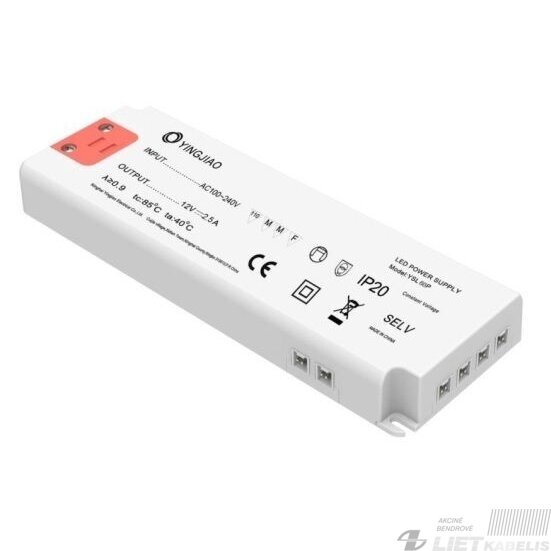 Impulsinis maitinimo šaltinis LED 24V, 50W, 2,08A, IP20, YINGJIAO