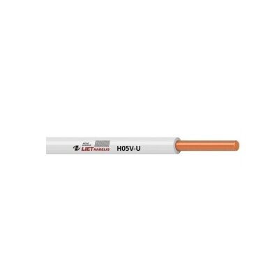 Instaliacinis viengyslis monolitinis kabelis H05V-U 0,5 mm², Lietkabelis Instaliacinis viengyslis monolitinis kabelis H05V-U 0,5 mm², Lietkabelis