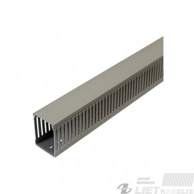 Instaliacinis kanalas perforuotas 25x25 PVC pilkas ETI Instaliacinis kanalas perforuotas 25x25 PVC pilkas ETI