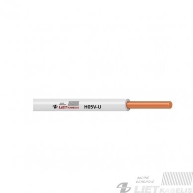 Instaliacinis viengyslis monolitinis kabelis H05V-U 0,5 mm², Lietkabelis