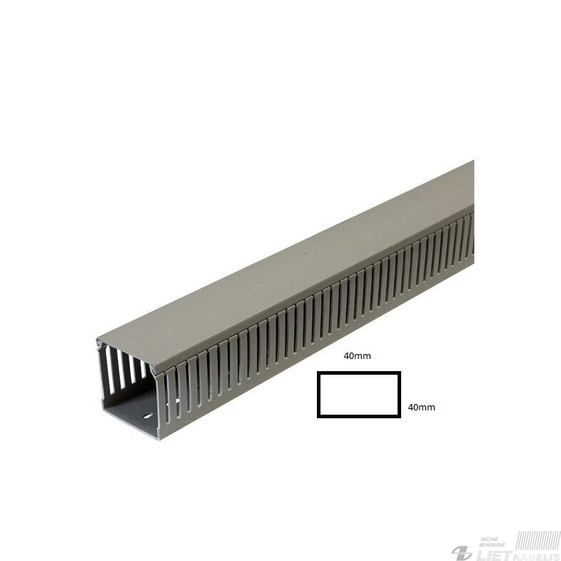 Instaliacinis kanalas perforuotas 40x40 PVC pilkas ETI 1 Instaliacinis kanalas perforuotas 40x40 PVC pilkas ETI 1