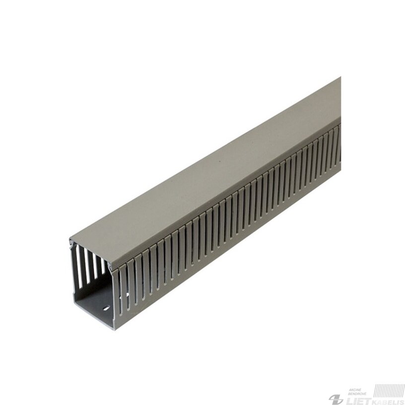 Instaliacinis kanalas perforuotas 40x40 PVC pilkas ETI
