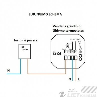 Išmanusis termostatas su WIFI TR2000, 5A, SPRING 3