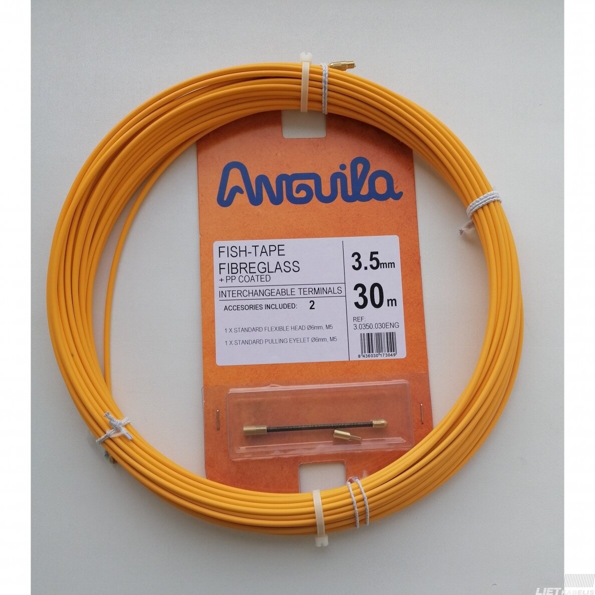 Įtraukėjas D-3,5mm 30m geltona spalva, Anguila Įtraukėjas D-3,5mm 30m geltona spalva, Anguila