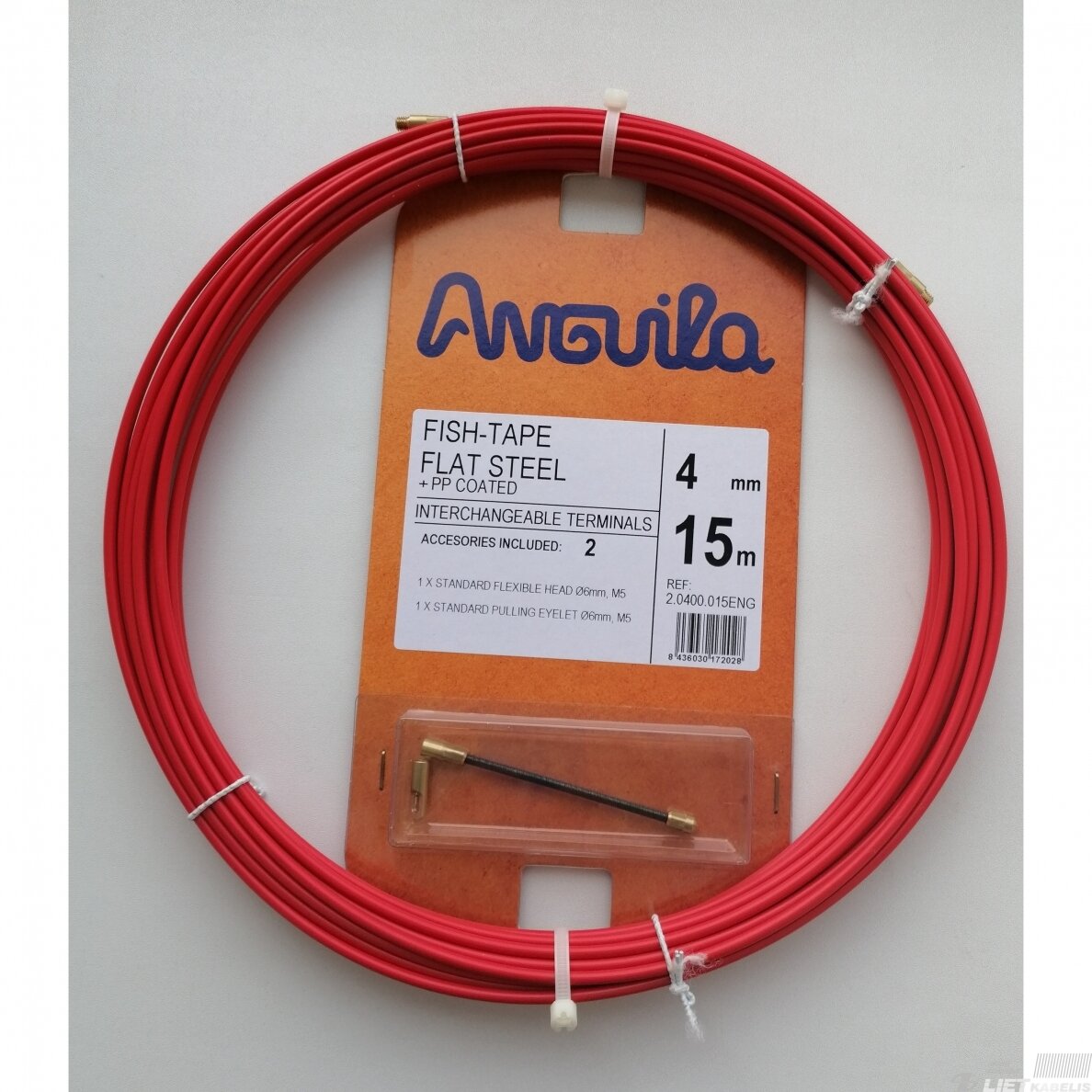 Įtraukėjas D-4mm 15m raudona spalva, Anguila Įtraukėjas D-4mm 15m raudona spalva, Anguila