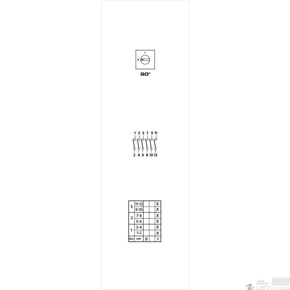 Jungiklis kumštelinis C0250001R 25A 1P (0-1) p/t GG 6
