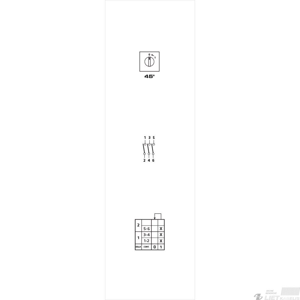 Jungiklis kumštelinis C0400001R 40A 1P (0-1) p/t GG 7