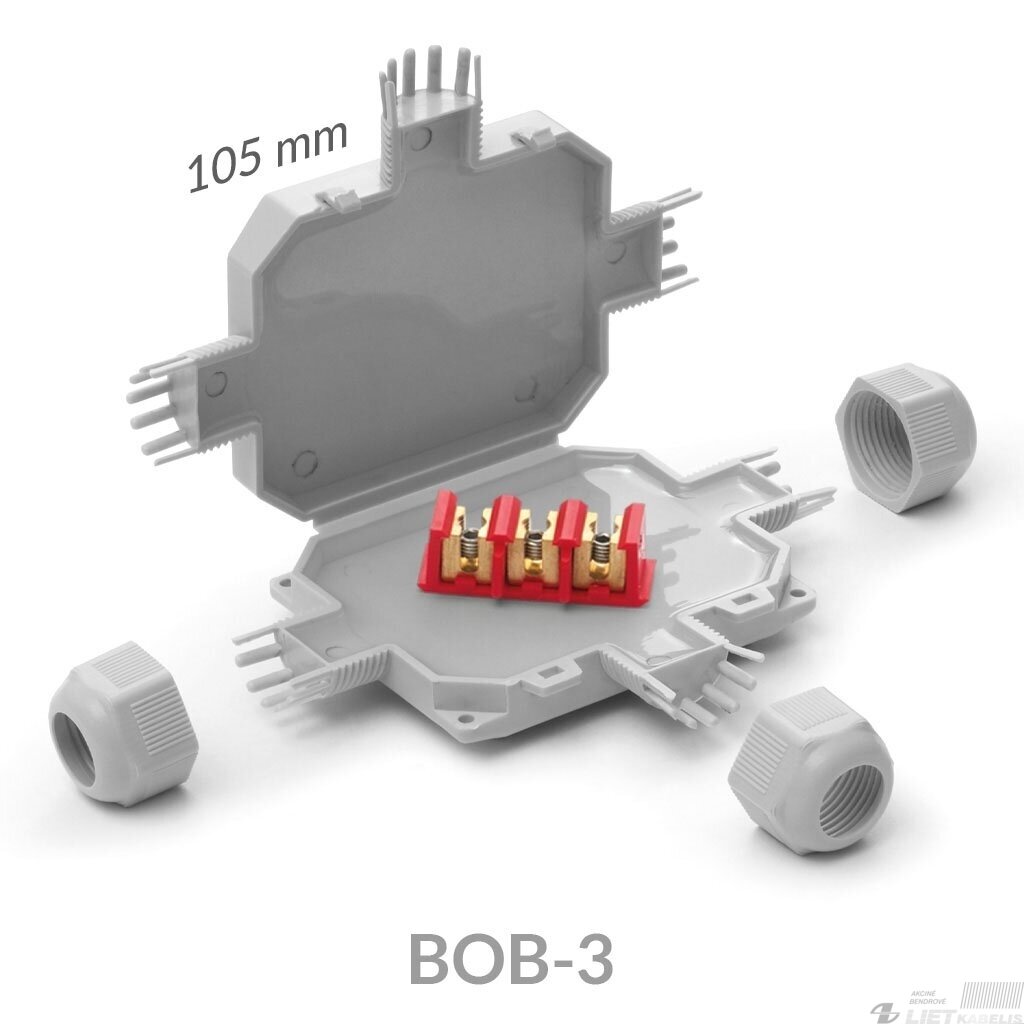 Jungtis gelinė,BOB 3 3x4mm²pilka IP68, Raytech 1 Jungtis gelinė,BOB 3 3x4mm²pilka IP68, Raytech 1