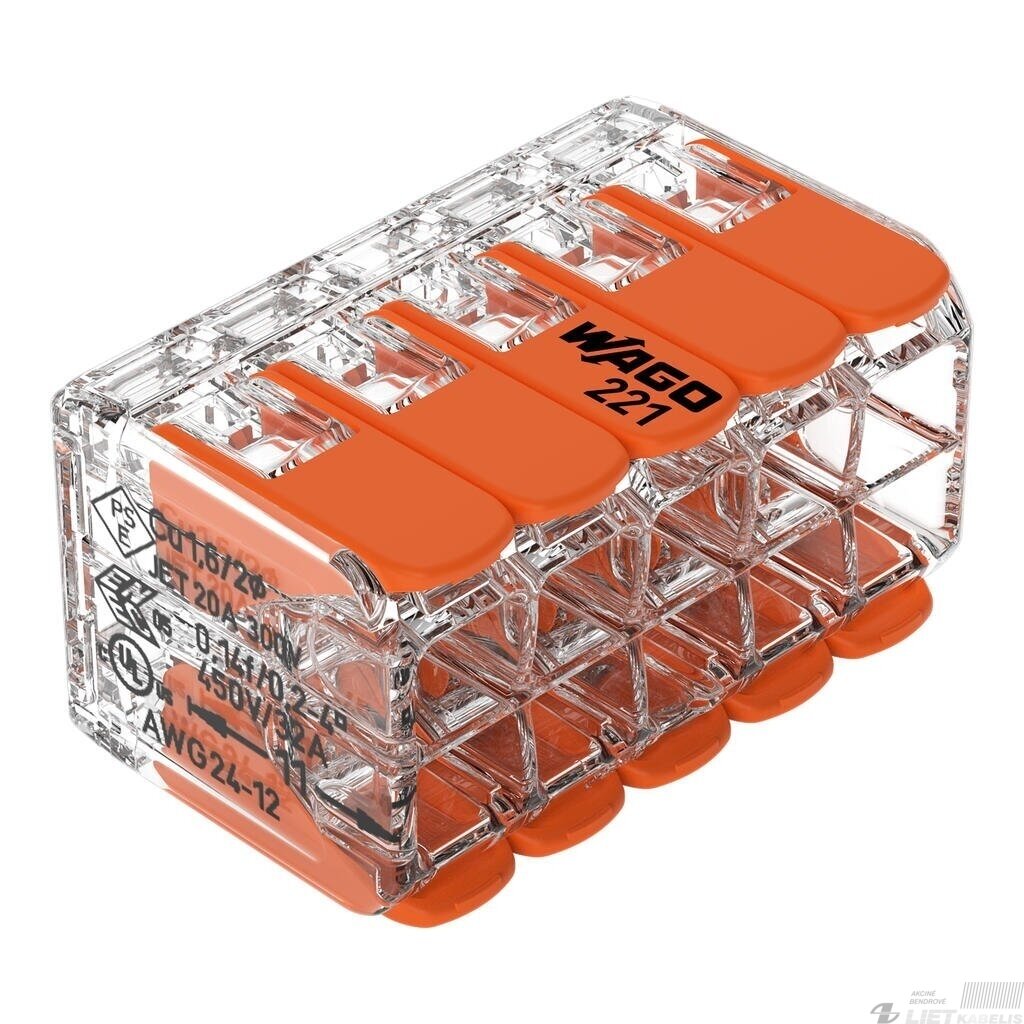 Jungtis universali  10x0.2-4mm², 450V, 32A, 221-420, Wago