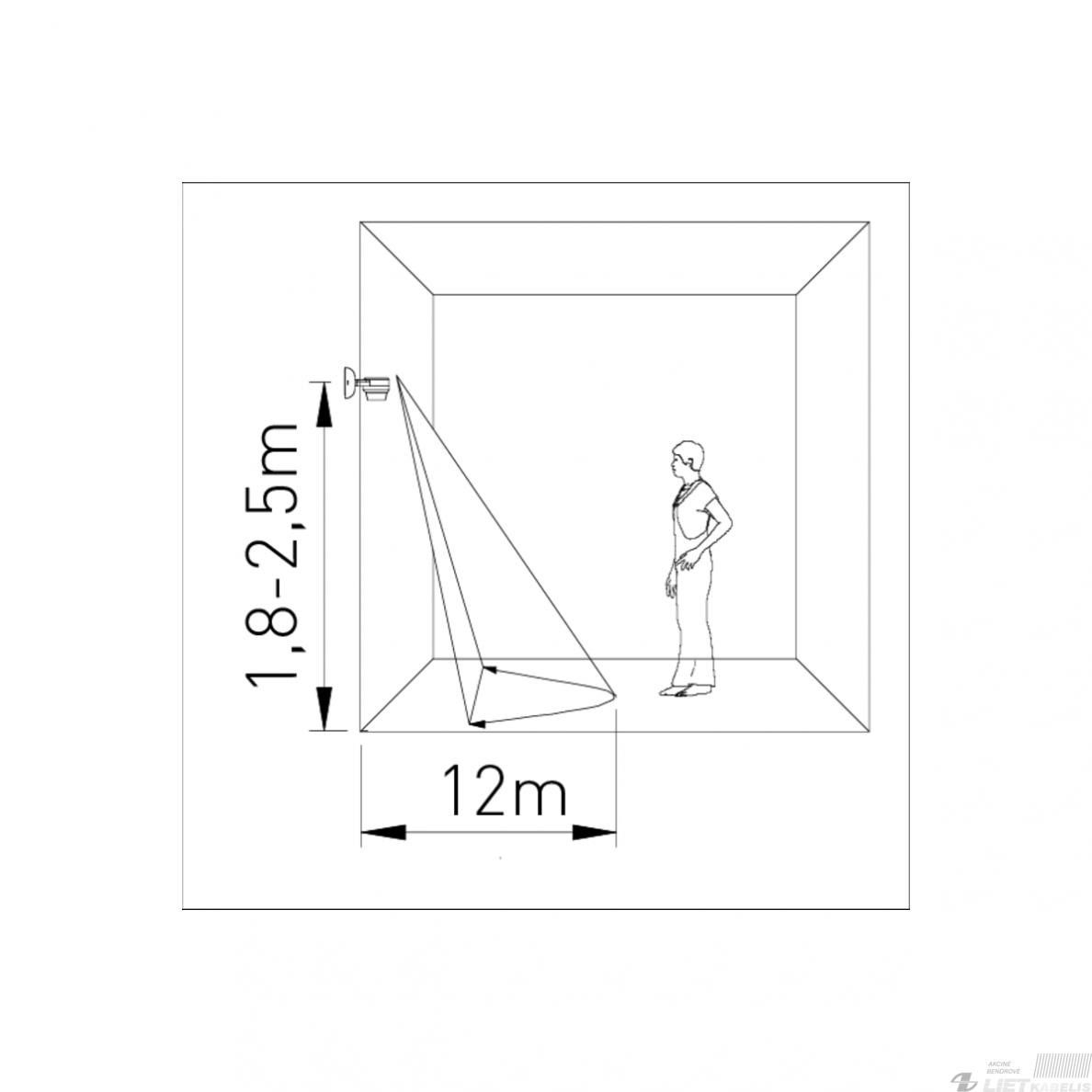 Judesio/būvio daviklis CO-3 360°, 1200W, 24m,baltas, IP65, GTV 5