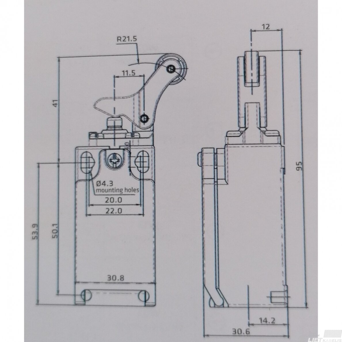 Jungiklis galinis FTN133Z11 1NC/1NO M16 GG 1