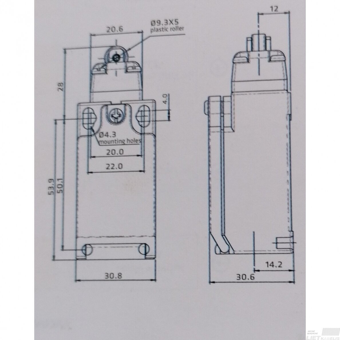 Jungiklis galinis FTN134Z11 1NC/1NO M16 GG 1 Jungiklis galinis FTN134Z11 1NC/1NO M16 GG 1