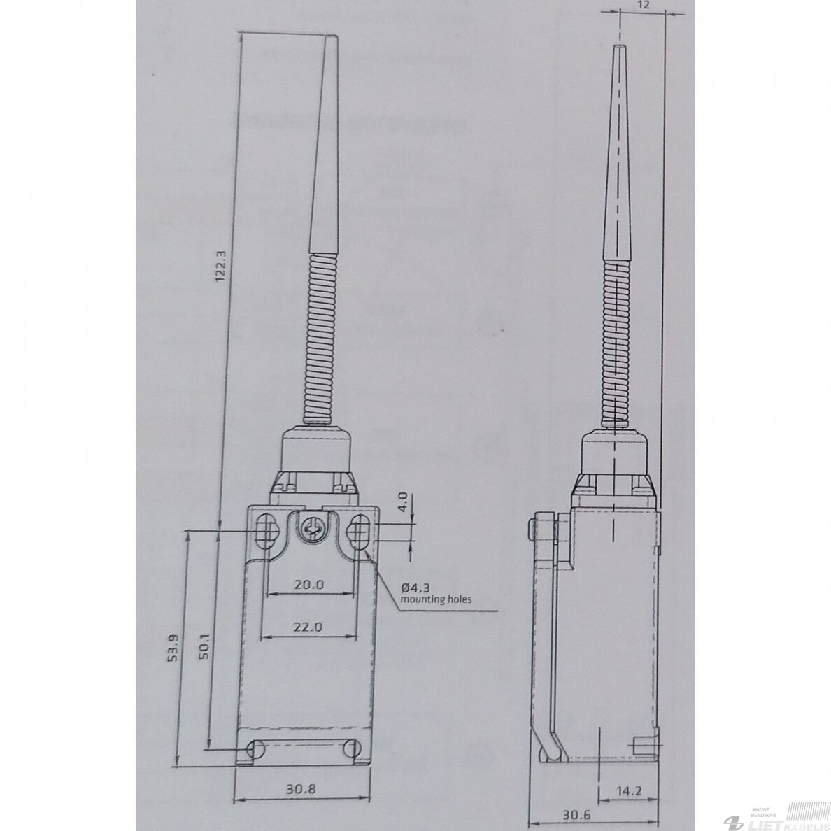 Jungiklis galinis FTN135Z11 1NC/1NO M16 GG 1 Jungiklis galinis FTN135Z11 1NC/1NO M16 GG 1