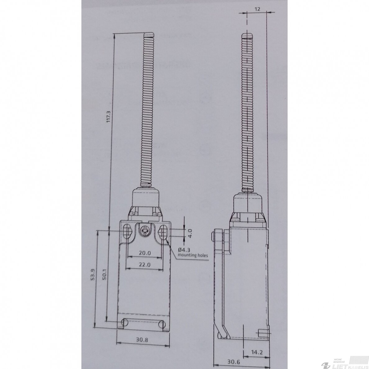 Jungiklis galinis FTN142Z11 1NC/1NO M16 GG 1