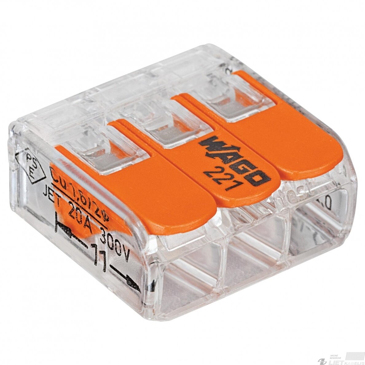Jungtis universali,3x0.14-4mm² 450V 32A,221-413,Wago Jungtis universali,3x0.14-4mm² 450V 32A,221-413,Wago