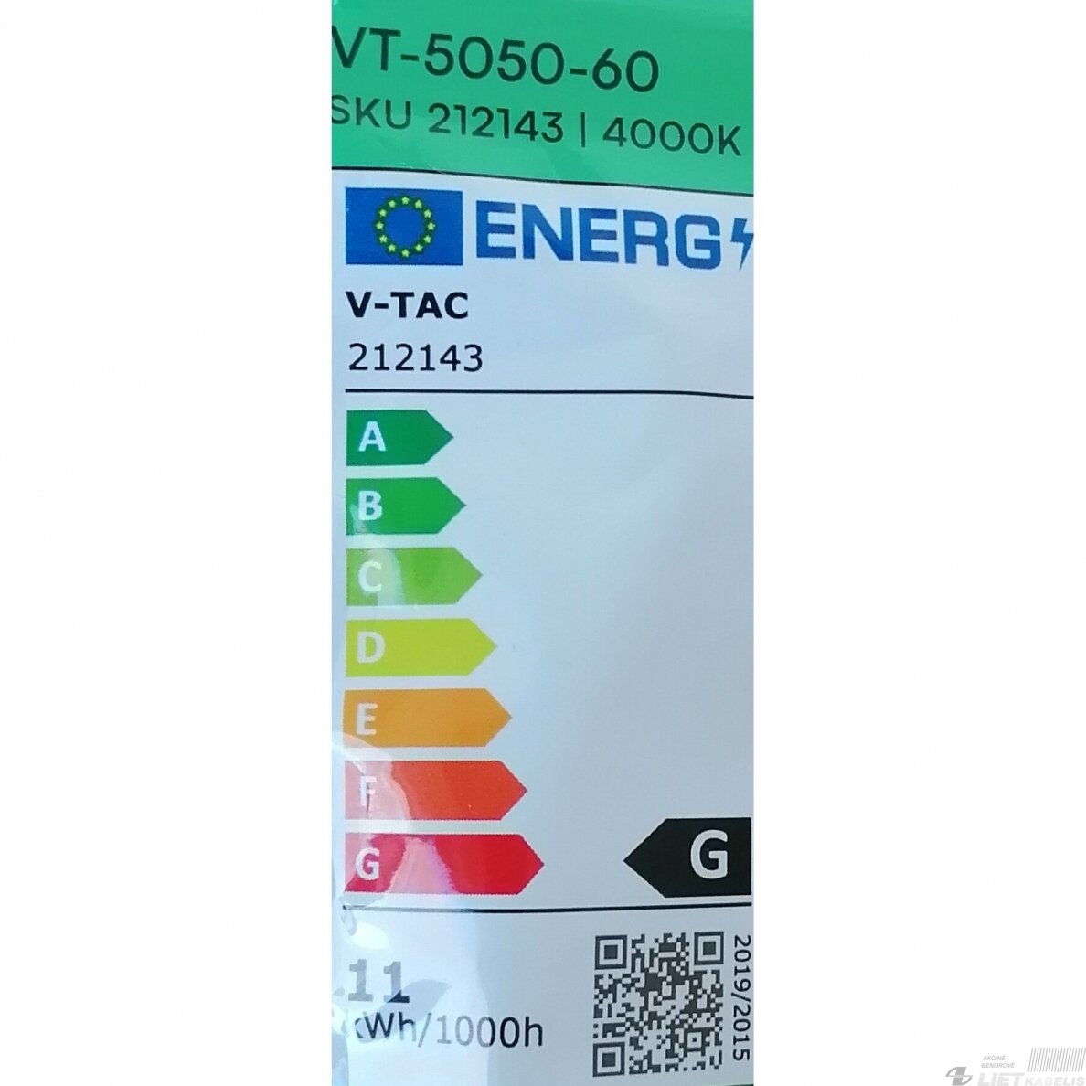Juosta LED 11W/m, 4000K, SMD5050, IP20, V-TAC 3 Juosta LED 11W/m, 4000K, SMD5050, IP20, V-TAC 3