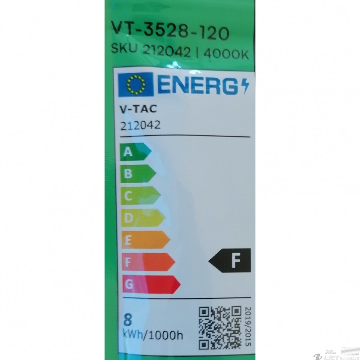 Juosta LED 8W/m 12V 4000K IP20 V-TAC 5