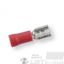 Antgalis plokščias lizdas izoliuotas  6.3mm 0,5-1, raudonas