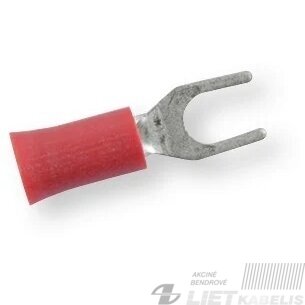 Antgalis šakutė izoliuotas YF2-5 šakutė 0.5-1.5mm raudona Antgalis šakutė izoliuotas YF2-5 šakutė 0.5-1.5mm raudona