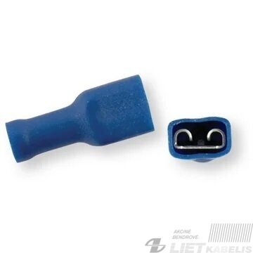Antgalis plokščias lizdas dengtas 1,5-2,5mm² 6,3x0,8 mėlyna, Berner Antgalis plokščias lizdas dengtas 1,5-2,5mm² 6,3x0,8 mėlyna, Berner