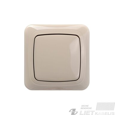 Jungiklis 1 klavišo, ĮJ1.10-005 smėlio spalva, IP44, Alfa, Liregus Jungiklis 1 klavišo, ĮJ1.10-005 smėlio spalva, IP44, Alfa, Liregus