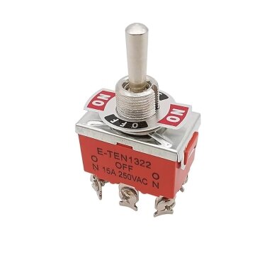 Jungiklis 3 padėčių 6P (tumbleris) 15A, 250V Jungiklis 3 padėčių 6P (tumbleris) 15A, 250V
