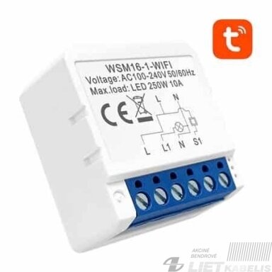 Jungiklis išmanusis WSM16 Wi-Fi 230V, 10A, 1kanalo, AVATTO