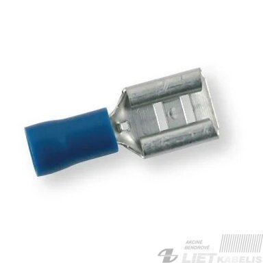 Antgalis plokščias lizdas izoliuotas 1,5-2,5mm² 6,3x0,8 mėlyna, Berner