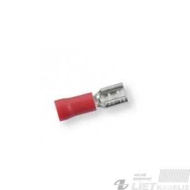 Antgalis plokščias lizdas izoliuotas  6.3mm 0,5-1, raudonas