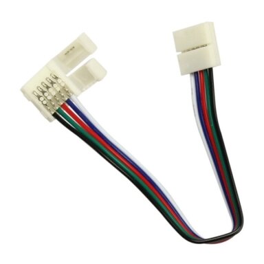 Jungtis LED juostai  užspaudžiama RGBW 12mm, su 15cm laidu