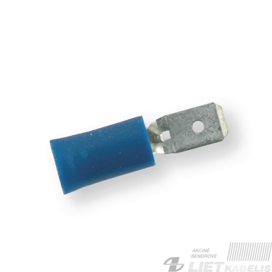 Antgalis plokščias kištukas izoliuotas 1,5-2,5mm² M6 mėlyna BERNER Antgalis plokščias kištukas izoliuotas 1,5-2,5mm² M6 mėlyna BERNER