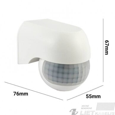 Infraraudonųjų spindulių judesio daviklis 180°, 12m, 800W, pridedamas, IP44, EUROLIGHT 1
