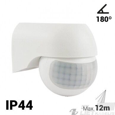 Infraraudonųjų spindulių judesio daviklis 180°, 12m, 800W, pridedamas, IP44, EUROLIGHT 2 Infraraudonųjų spindulių judesio daviklis 180°, 12m, 800W, pridedamas, IP44, EUROLIGHT 2