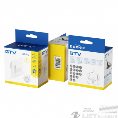 Judesio daviklis CR-20, 120°, IP20, baltas, GTV 1