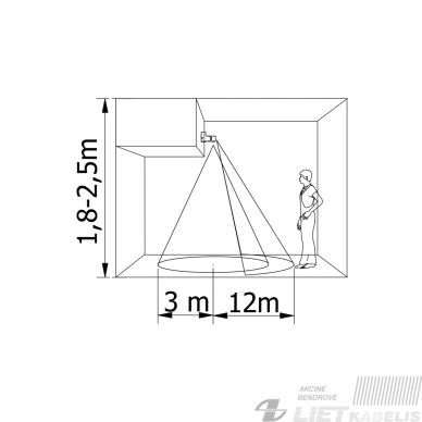 Judesio daviklis CR-9 1180°/360°, 1200W, IP65, 12m, baltas, GTV 1