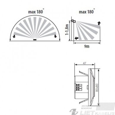 Judesio daviklis MERGE MW-L 180 °, IP20, Kanlux 2 Judesio daviklis MERGE MW-L 180 °, IP20, Kanlux 2