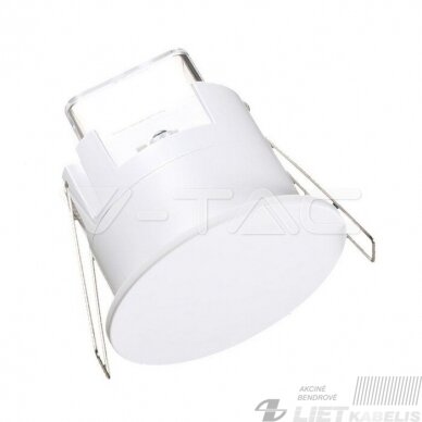Judėsio ir būvio daviklis Upto 600W 360° įleidžiamas baltas IP65 V-TAC Judėsio ir būvio daviklis Upto 600W 360° įleidžiamas baltas IP65 V-TAC