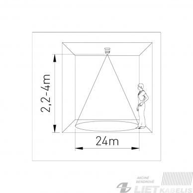 Judesio/būvio daviklis CO-3 360°, 1200W, 24m,baltas, IP65, GTV 6 Judesio/būvio daviklis CO-3 360°, 1200W, 24m,baltas, IP65, GTV 6