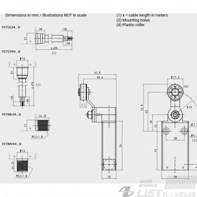 Jungiklis galinis FCTML04Z11D 1NC/1NO M12 GG 1