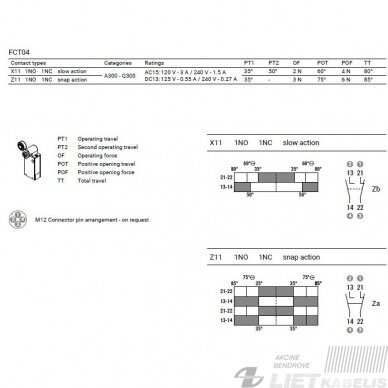 Jungiklis galinis FCTML04Z11D 1NC/1NO M12 GG 2