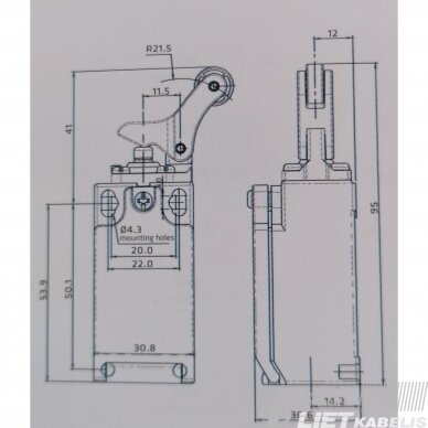 Jungiklis galinis FTN133Z11 1NC/1NO M16 GG 1 Jungiklis galinis FTN133Z11 1NC/1NO M16 GG 1