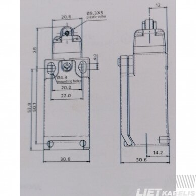 Jungiklis galinis FTN134Z11 1NC/1NO M16 GG 1 Jungiklis galinis FTN134Z11 1NC/1NO M16 GG 1